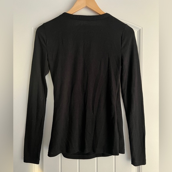 LOFT Women's Black Wrap Blouse - Picture 4 of 4
